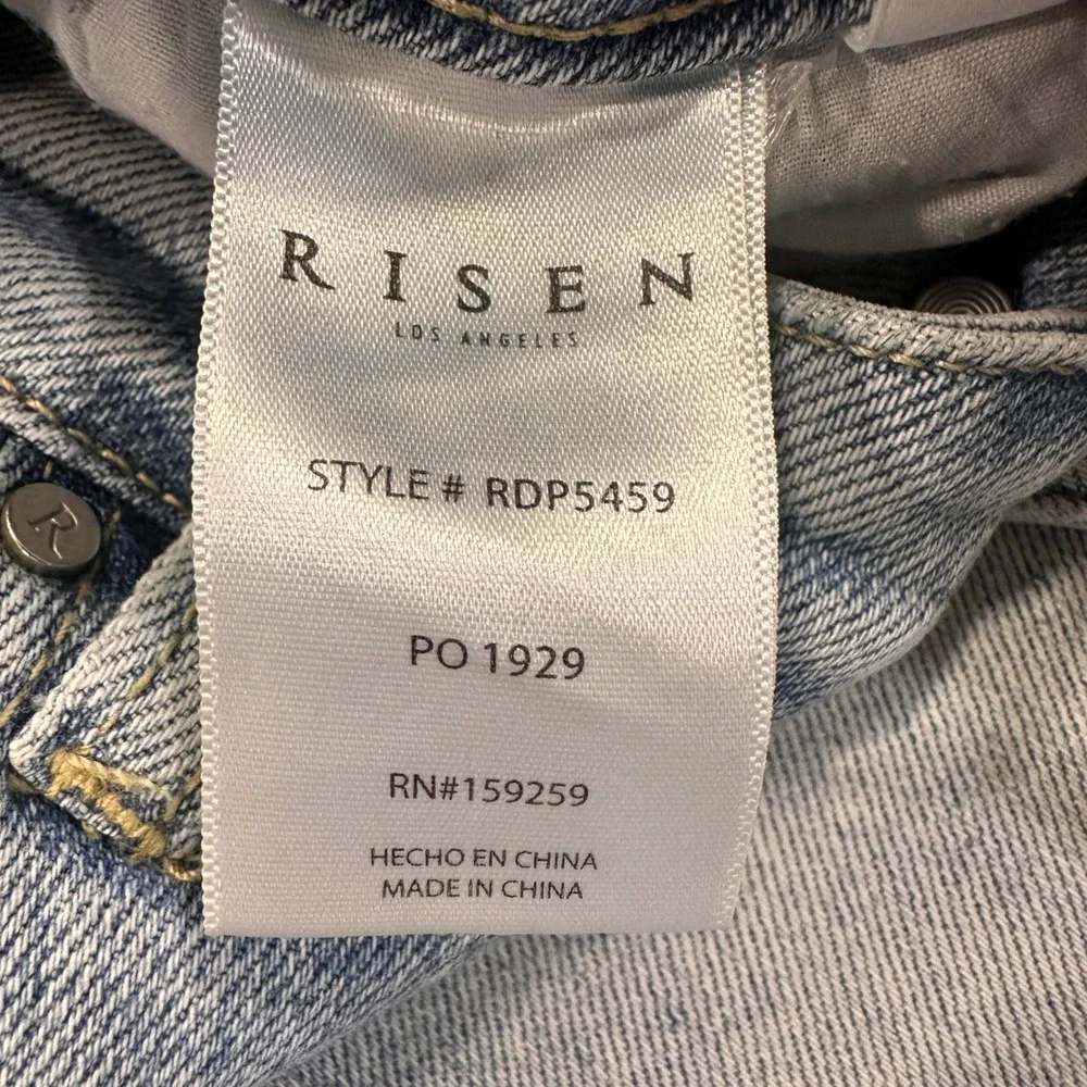 Risen High Rise Wide Leg Jeans Womens Size 7/28‎ Light Wash Distressed | Boho